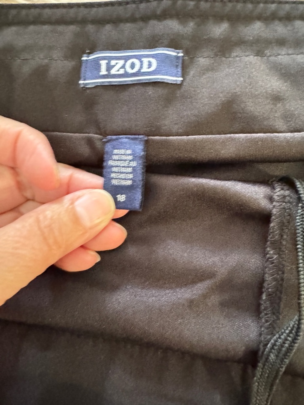 Izod Black Athletic Skirt, attached shorts, Skort, moisture wicking, Sz 18 - Picture 5 of 9